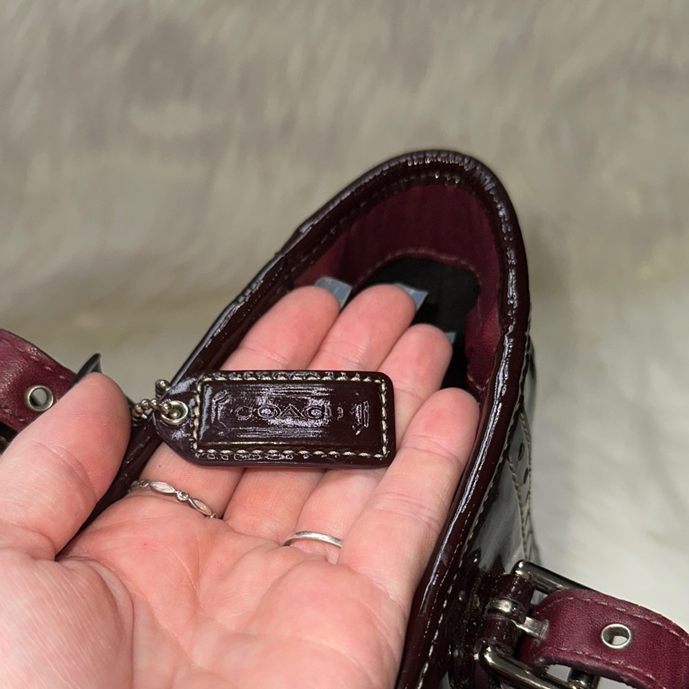 Coach Burgundy Patent Leather Tote Bag - Picture 9 of 9